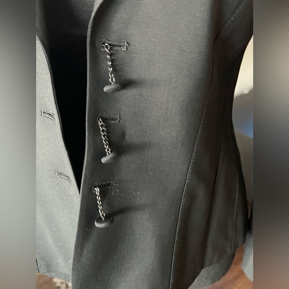 Theory Black Wool Cufflink Button 3/4 Sleeve Professional Suit Blazer Jacket - 8 - Picture 6 of 9